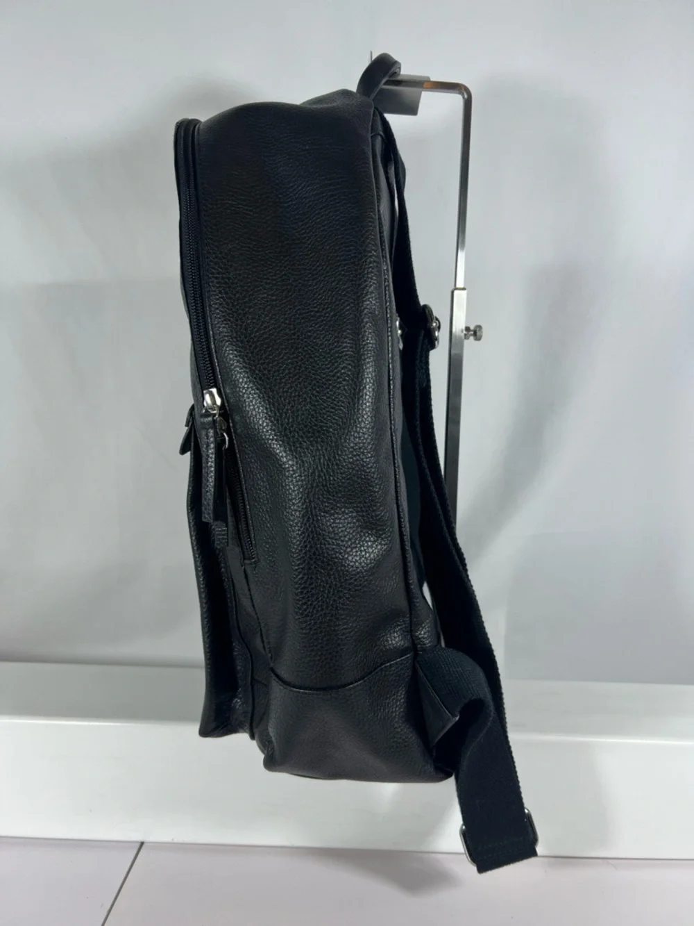 4063: Cole Haan Black Pebbled Leather Backpack